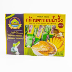 กล้วยอบแห้งเคลือบน้ำผึ้งธรรมชาติหนึ่งกล่อง ยี่ห้อ PAPIEN